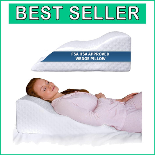 Elevated Memory Foam Wedge Pillow – Unique Curved Design for Back & Knee Support