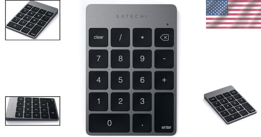 Ergonomic Wireless 18-Key Numeric Keypad for Mac & Windows - Space Gray