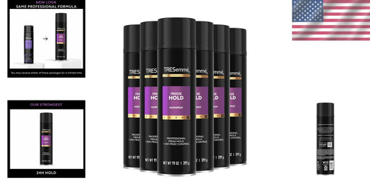 Pack of 6 Freeze Hold Hairspray for 24-Hour Frizz Control & Humidity Resistance