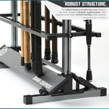 Load image into Gallery viewer, Lightweight Aluminum Fishing Rod Rack - 24 Slot Organizer for Garage Storage