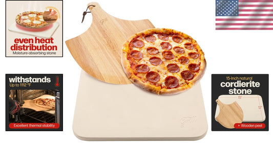Durable Rectangular Pizza Stone 15 x 12” - Ideal for Baking & Grilling Magic