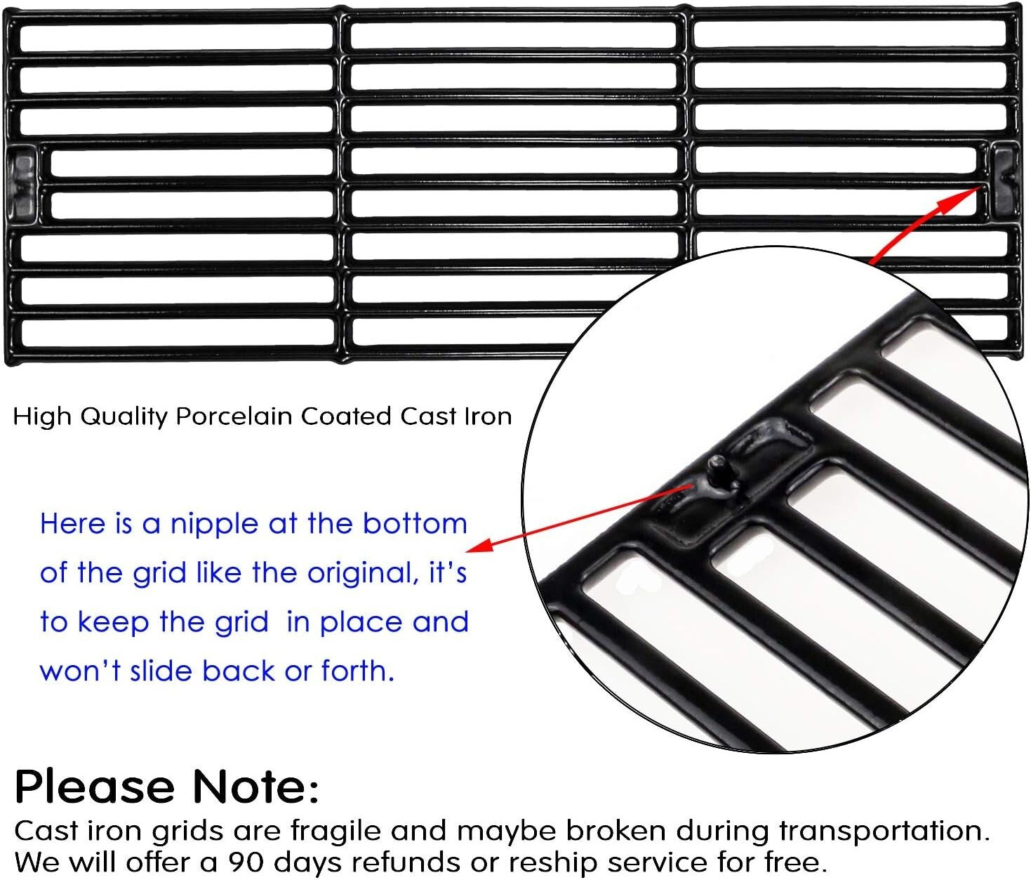 Durable Gas Grill Replacement Kit for Chargriller 4000, 5252 Models - 9 Pieces