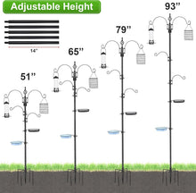 Load image into Gallery viewer, Sturdy Metal Bird Feeder Pole with Water Dish - Adjustable &amp; Decorative Black