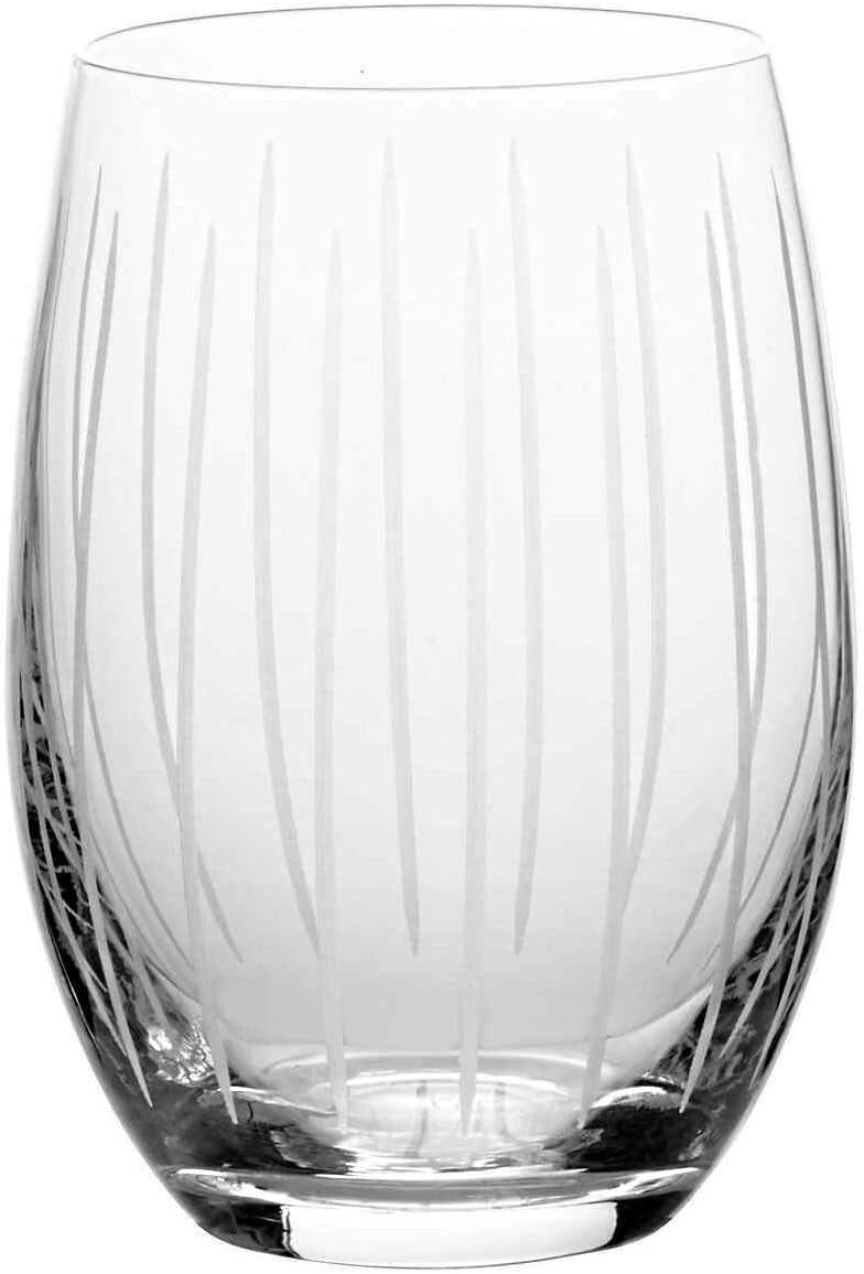 Durable Lead-Free Crystal Stemless Wine Glasses - Dishwasher Safe, Set of 6