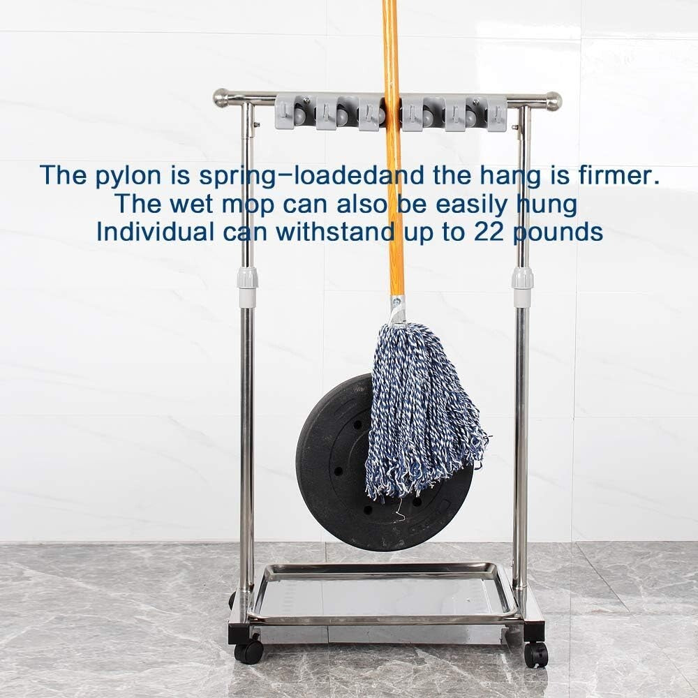 Lightweight Stainless Cleaning Tool Organizer with 5 Slots – Easy Assembly