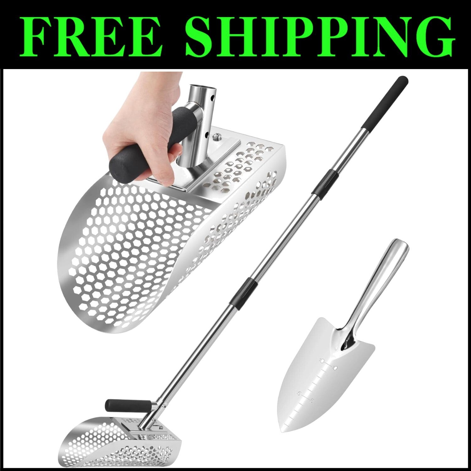 Lightweight Sand Scoop with Ergonomic Grip - Perfect for Beach Treasure Hunts