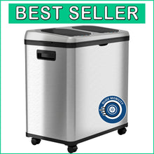 Load image into Gallery viewer, Stainless Steel 16 Gallon Motion Sensor Trash &amp; Recycling Bin - Silver