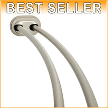 Load image into Gallery viewer, Space-Enhancing Satin Nickel Double Curved Shower Rod - Adjustable 50-72 Inches