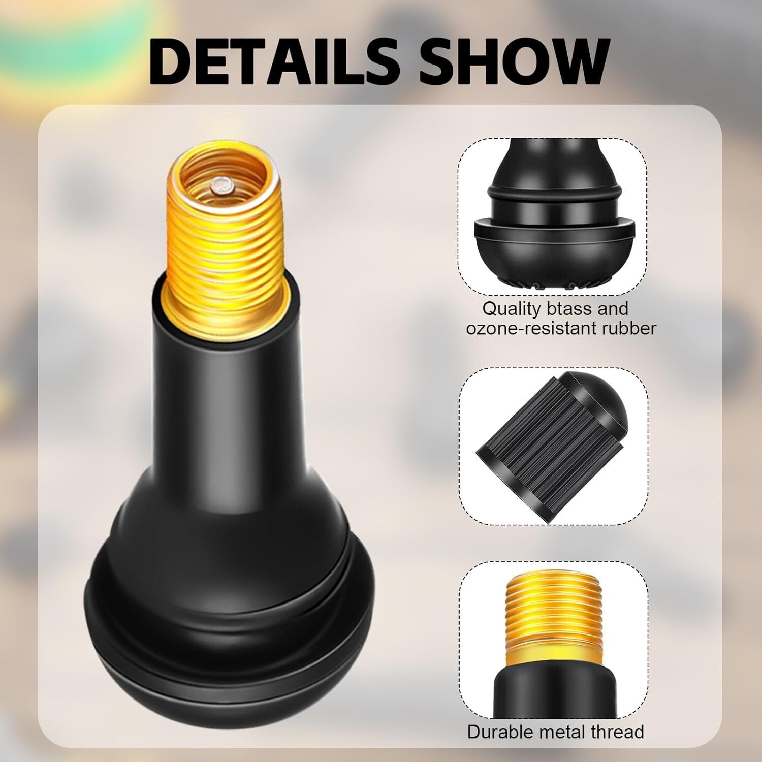 500 Ozone-Resistant Rubber Valve Stems – Perfect for Cars, Trucks & Bikes