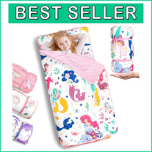 Load image into Gallery viewer, Cozy Machine Washable Nap Mat for Kids - Mermaid, Ideal for Preschool &amp; Travel