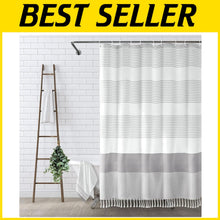 Load image into Gallery viewer, Water-Repellent Extra Long Boho Shower Curtain 72"x96" for Timeless Style
