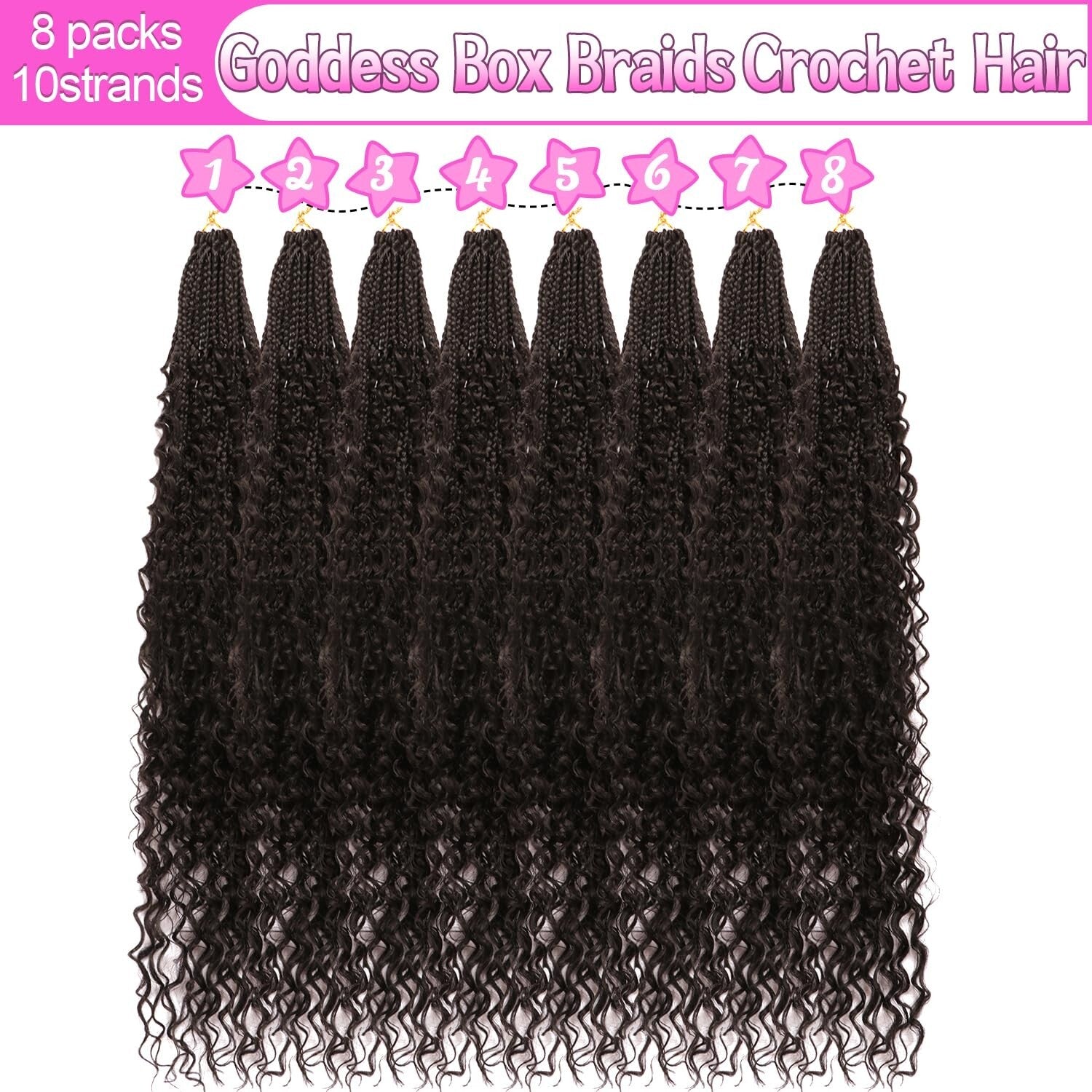 Goddess Boho Box Braids Crochet Hair - 30 Inch, 8 Packs for Effortless Style
