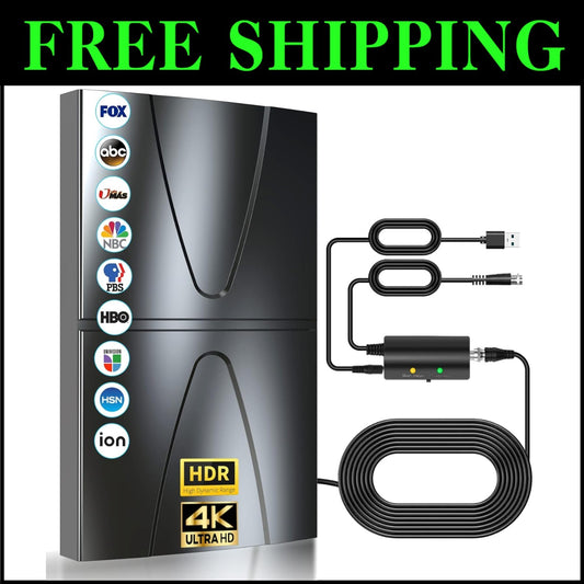 Revolutionary 2025 TV Antenna - 360° Reception & 2200 Miles Coverage, All TVs