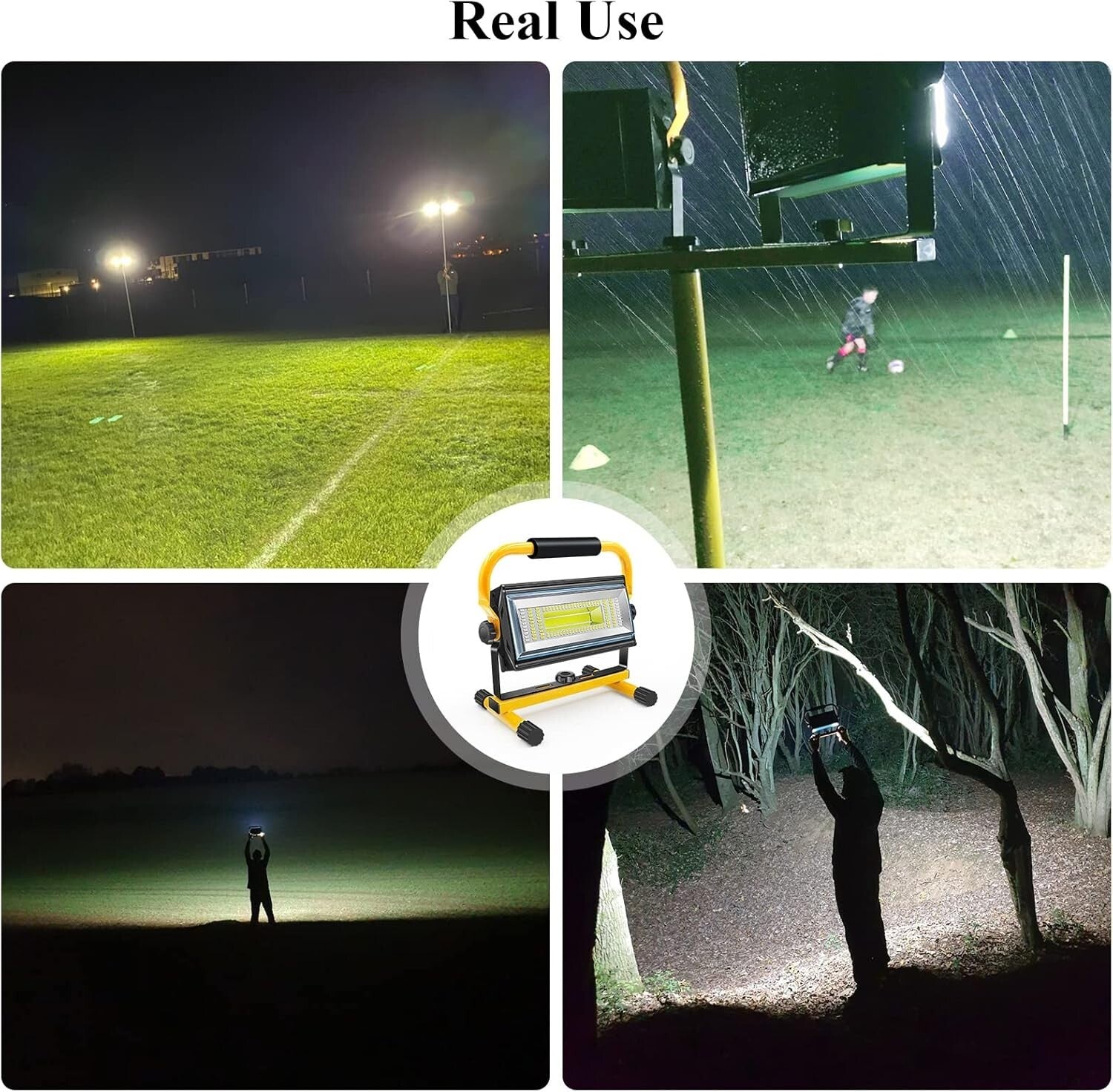 Ultra Bright 7000LM Waterproof Work Light with Rechargeable Battery for Outdoors