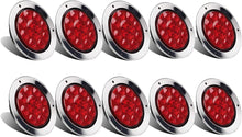 Load image into Gallery viewer, LED Waterproof Trailer Lights - 10 Pack 4" Round Lights for Brake &amp; Turn Signals