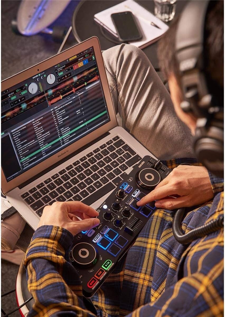 Pocket USB DJ Controller with RGB Light Show & Serato DJ Lite - Fun Mixing