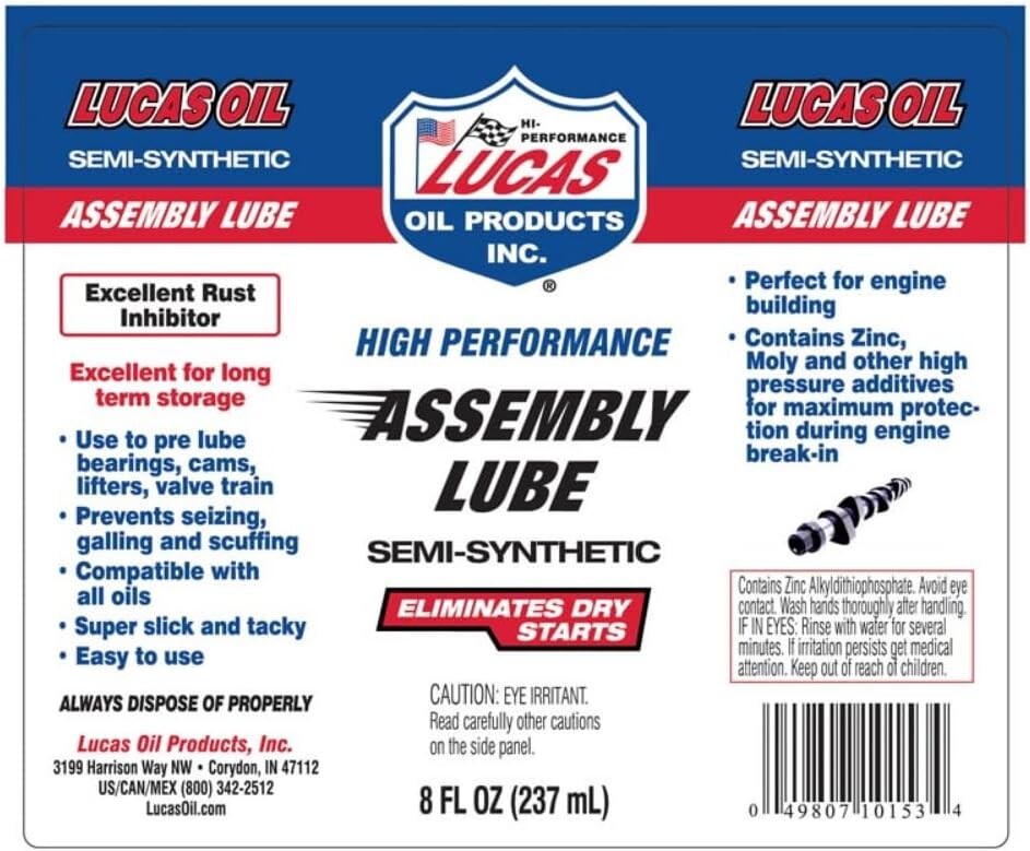 Engine Assembly Lube - Zinc, Moly & Additives for Optimal Performance (96 Fl Oz)