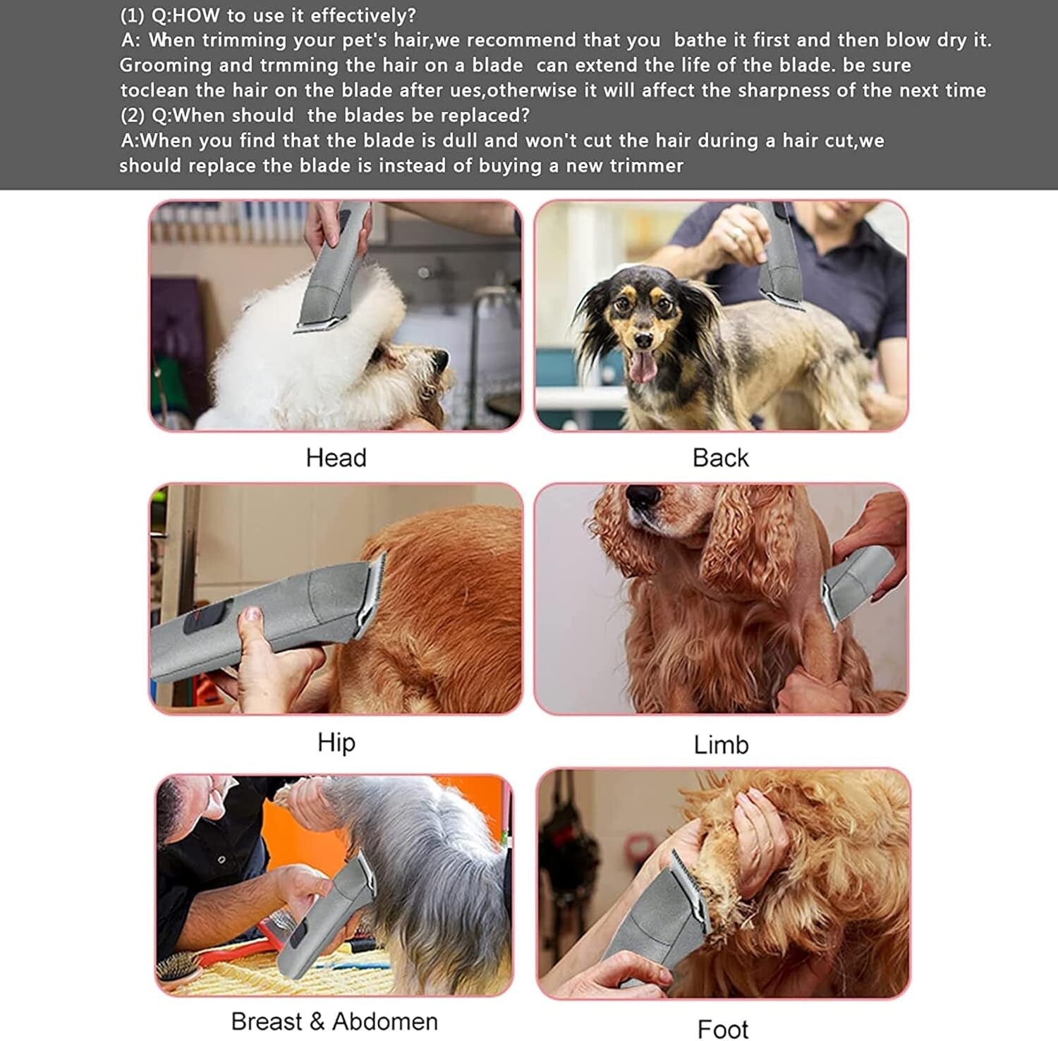 Lightweight Ceramic & Stainless Steel Clipper Blades - Ideal for Smooth Grooming