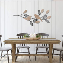 Load image into Gallery viewer, Rustic 40" Bird &amp; Leaf Wall Decor - Handmade Metal Art for Farmhouse Décor