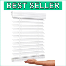 Load image into Gallery viewer, Stylish 2-Inch Bright White Faux Wood Blinds - 46"W x 60"L - Child Safe Design