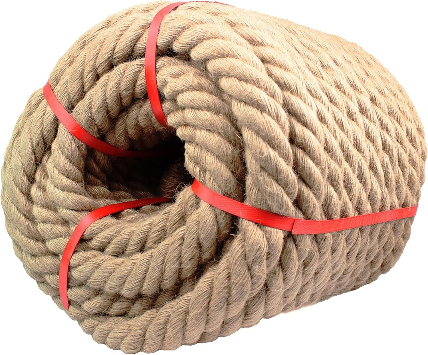 Heavy-Duty 1-1/4 Inch x 100 Ft Manila Rope - Sturdy for Marine, Camping & Decor