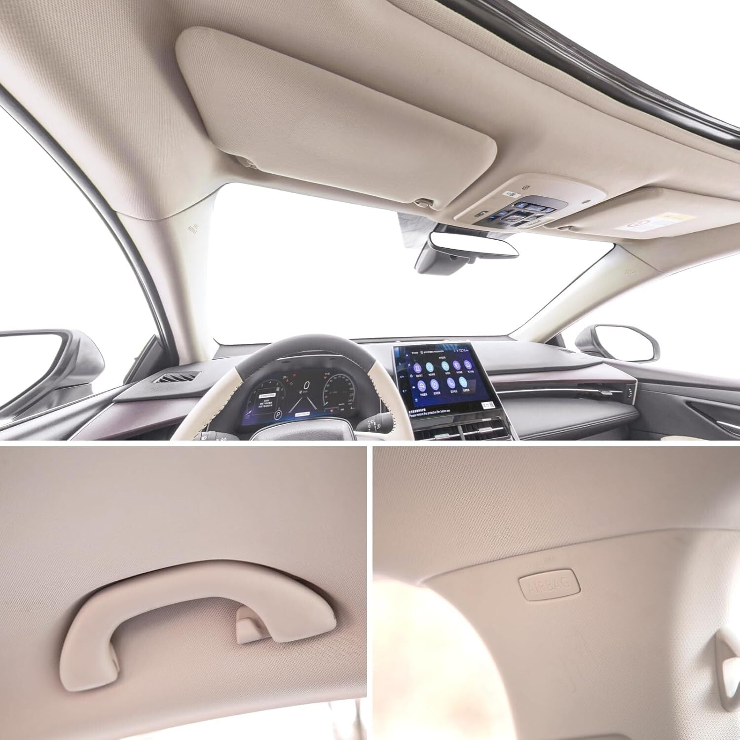 Versatile Beige 74"L x 60"W Headliner Material in Tube Packaging for Cars