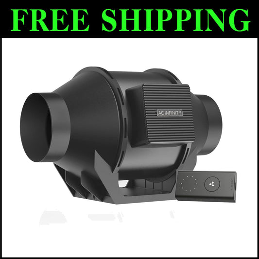 Compact 4-Inch Inline Duct Fan - Perfect for Bathrooms, Kitchens & Grow Spaces