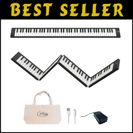 All-in-One 88 Key Folding Piano – Travel-Friendly with Powerful Battery & Sounds