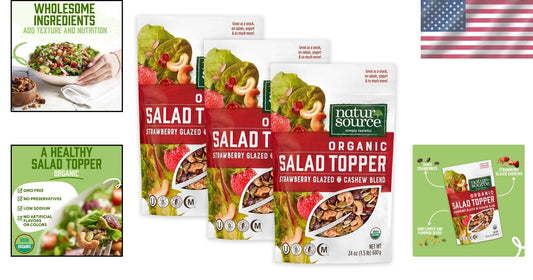 Delicious Organic Salad Topper: Crunchy Seeds & Strawberry Cashews - Gluten-Free