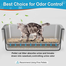 Load image into Gallery viewer, Medium Stainless Steel Sifting Litter Pan for Small Cats - Easy Clean Design