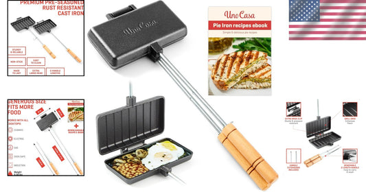 Adjustable Handle Cast Iron Pie Maker - Ideal for Campfire Cooking Adventures