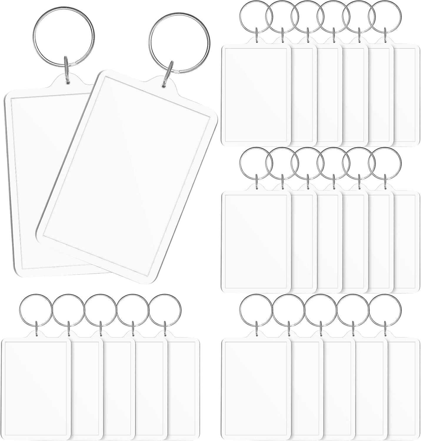 Durable Clear Acrylic Keychain Blanks - Perfect for Crafting and Memorabilia