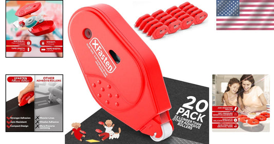 Clear Double Sided Tape Roller - 20 Pack of 59ft Rolls for Safe Scrapbooking