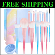 Load image into Gallery viewer, Colorful Fantasy Series Ⅲ Makeup Brush Kit with Travel Bag &amp; Sponge - 16 Brushes
