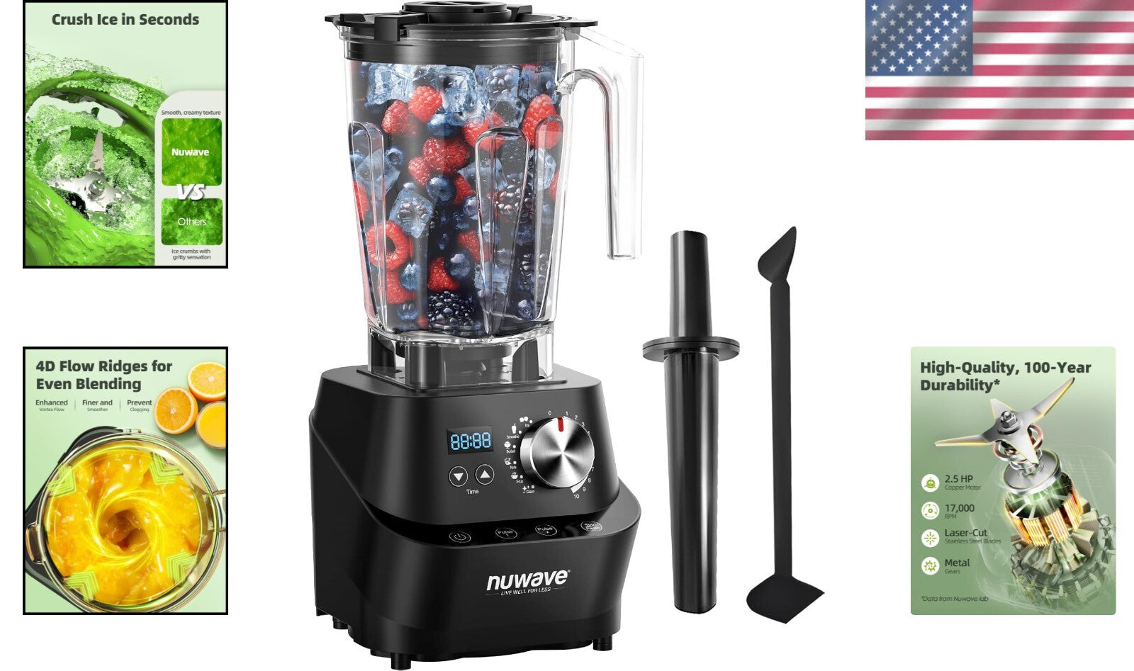 Professional-Grade Infinity Blender with 10 Speeds & Self-Cleaning Feature