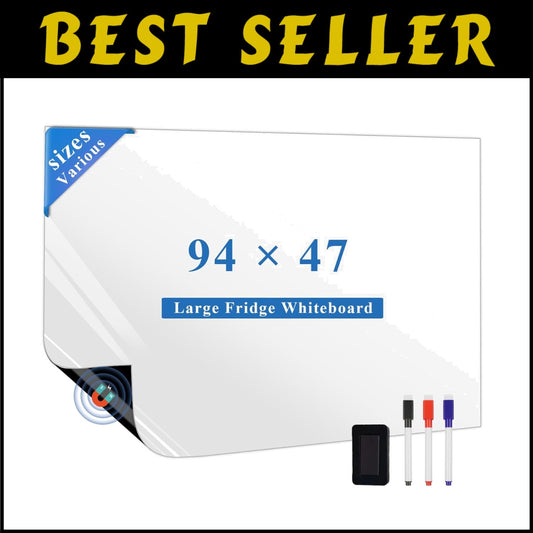 Large Waterproof Refrigerator Whiteboard with Markers for Planning & Decorating