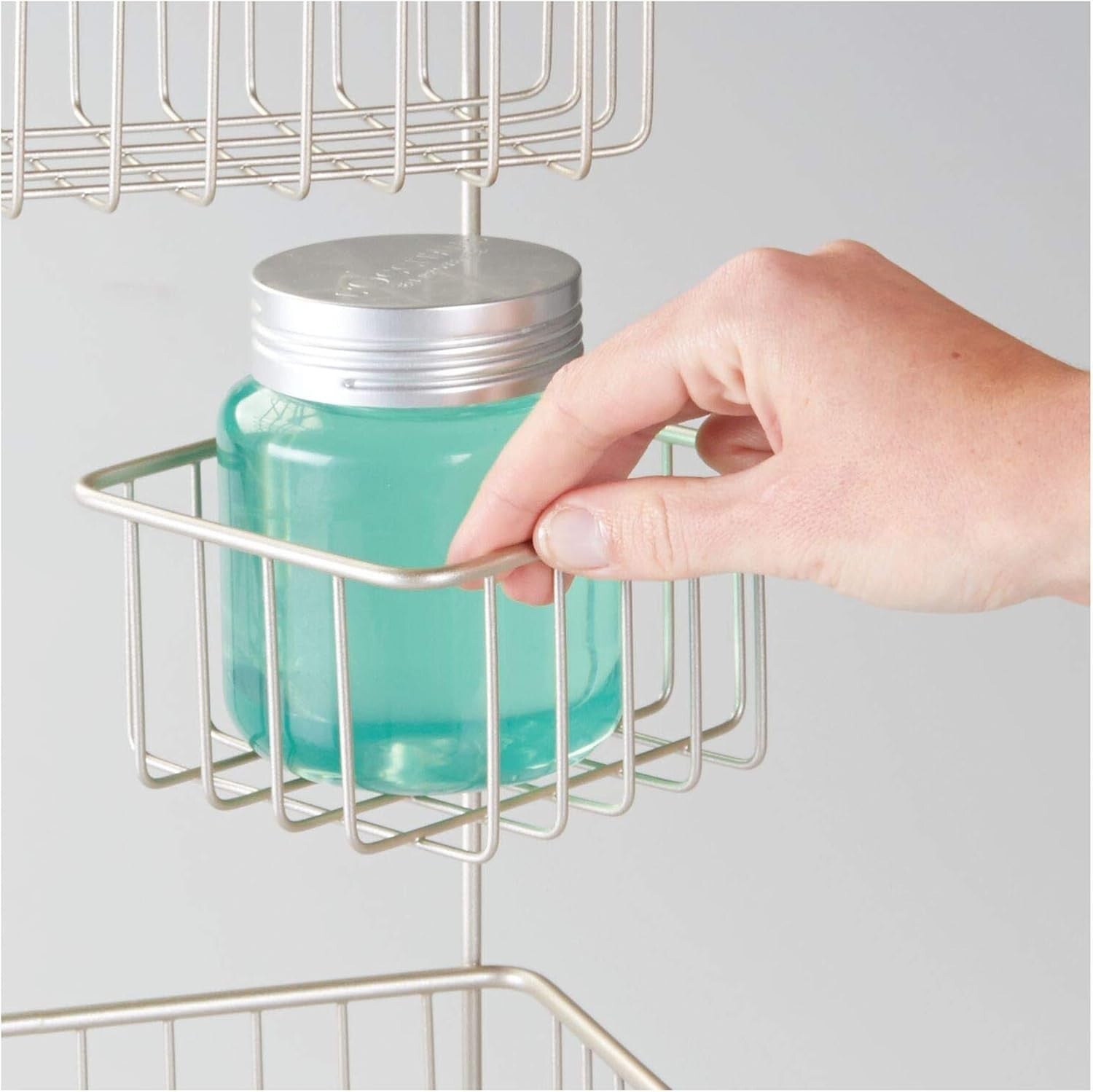 All-in-One Hanging Shower Organizer - Mounts Over Door with Suction Support