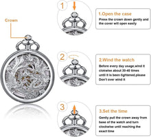Load image into Gallery viewer, Elegant Mechanical Pocket Watch with Skeleton Dial - Dragon &amp; Phoenix Design