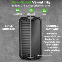 Load image into Gallery viewer, Oven Safe Cast Iron Griddle with Reversible Sides - Ideal for Grilling &amp; Cooking