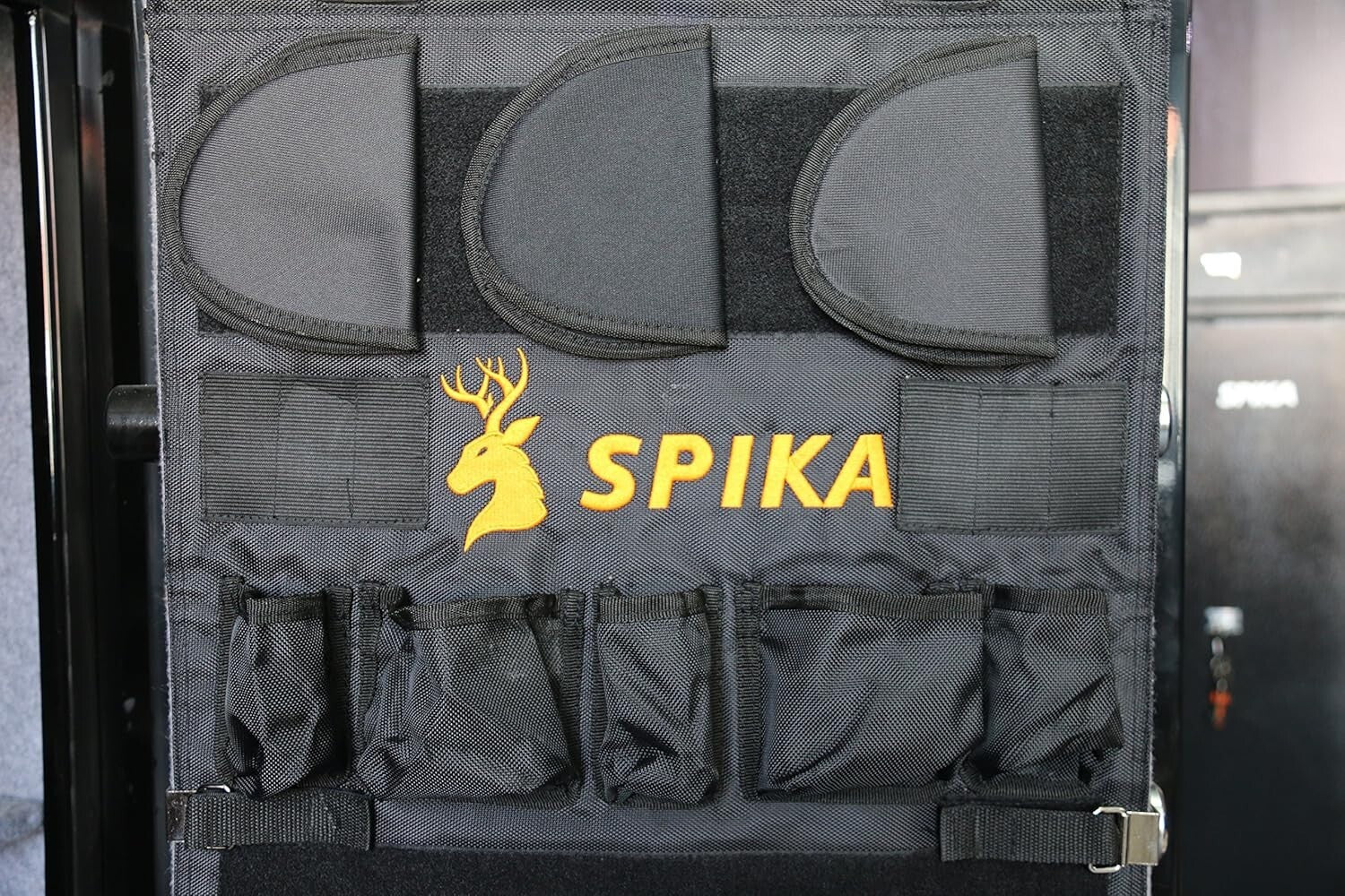 Elegant Gun Safe Door Organizer with 15 Pockets, Easy Installation, Black Finish