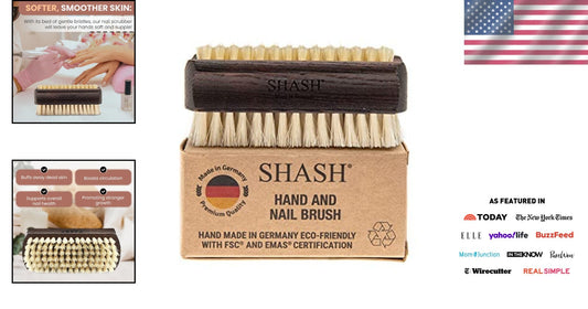 Elegant Handmade Nail & Hand Brush - Natural Bristle Craftsmanship from Germany