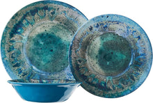 Load image into Gallery viewer, 12-piece Dishwasher Safe Dinnerware Set – Vibrant Coastal Melamine Dishes