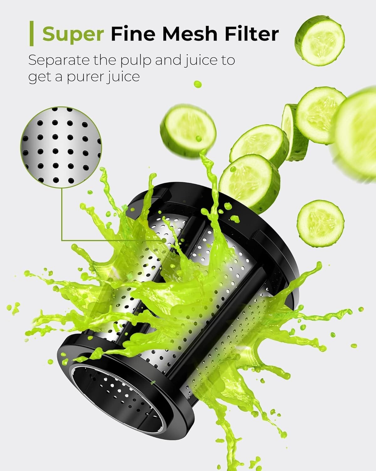 BPA-Free Cold Press Juicer with 2 Speeds & 1.5-Pound Capacity for Healthy Juices