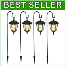 Load image into Gallery viewer, Outdoor Solar Lanterns - Decorative, Waterproof &amp; Easy to Assemble in 4 Pack