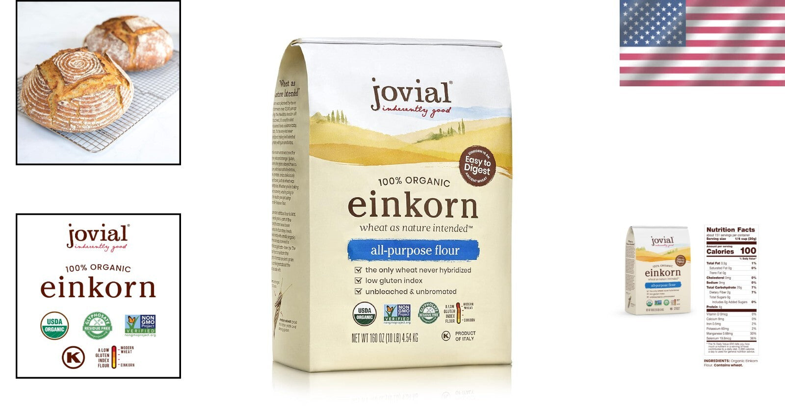 Unbleached Organic Einkorn Flour for Sourdough, Pizza, and Pasta – High Protein