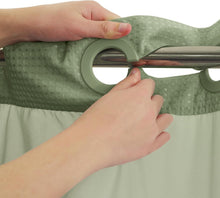 Load image into Gallery viewer, Water-Repellent Sage Green Shower Curtain – Effortless Hook-Free Installation