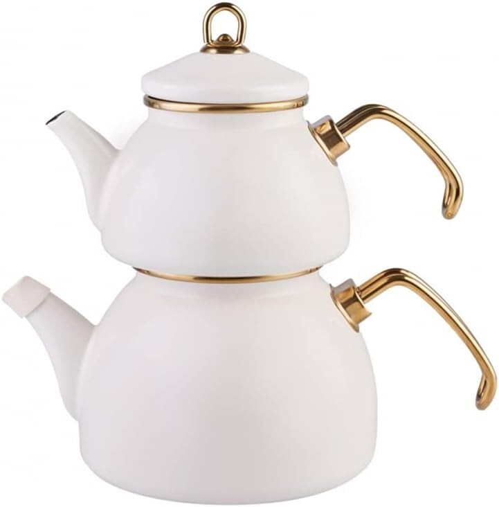 Elegant Retro Teapot and Kettle Duo - Stainless Steel, Anti-Microbial Coating