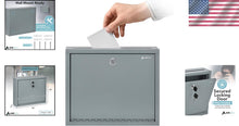 Load image into Gallery viewer, Secure Suggestion and Payment Drop Box with Keys - Wall Mounted, Gray 3x10