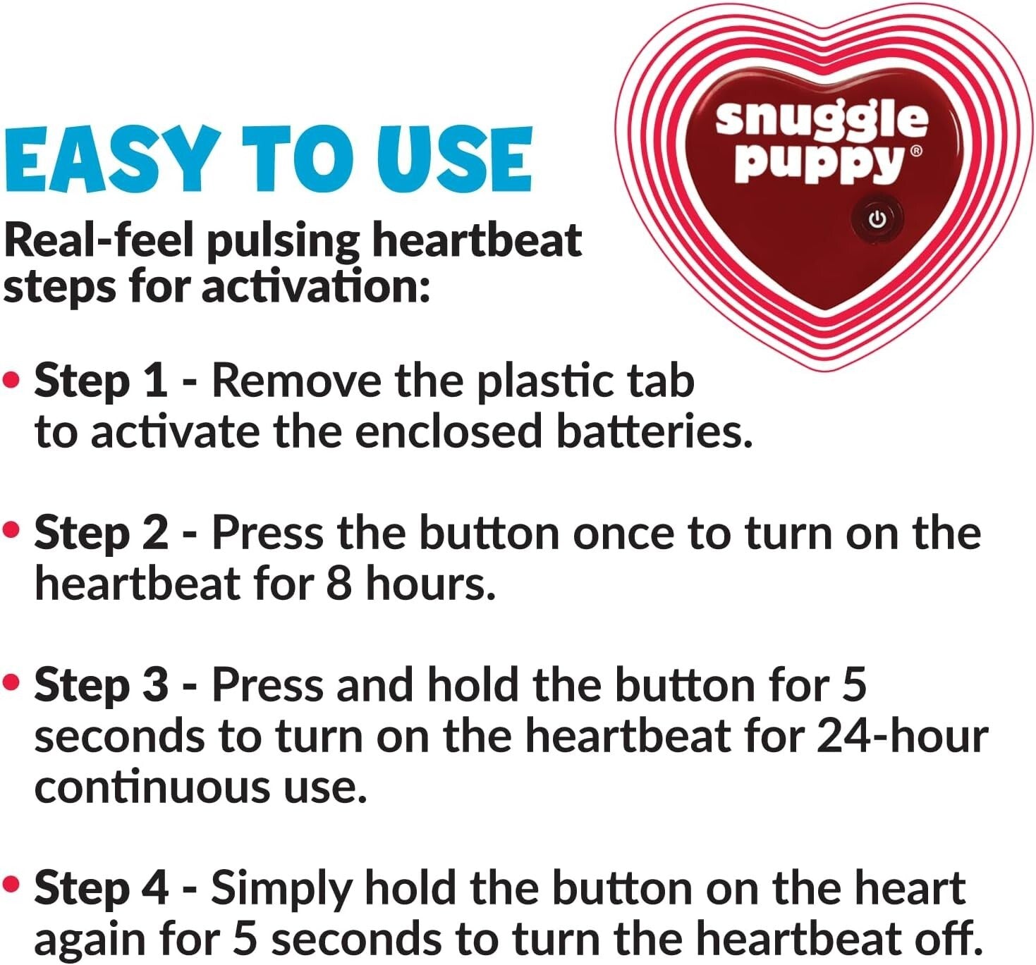 Durable Snuggle Puppy Toy with Heartbeat - Machine Washable for Easy Care