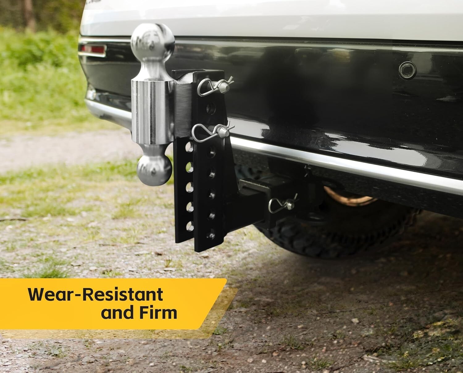 Adjustable Dual Ball Mount - 12,000 lbs Capacity for 2" Receiver, Dual Balls